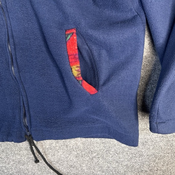Vintage Sakai Fleece Jacket Full Zip Mens Size Xl Blue Aztec Pockets - Picture 5 of 8
